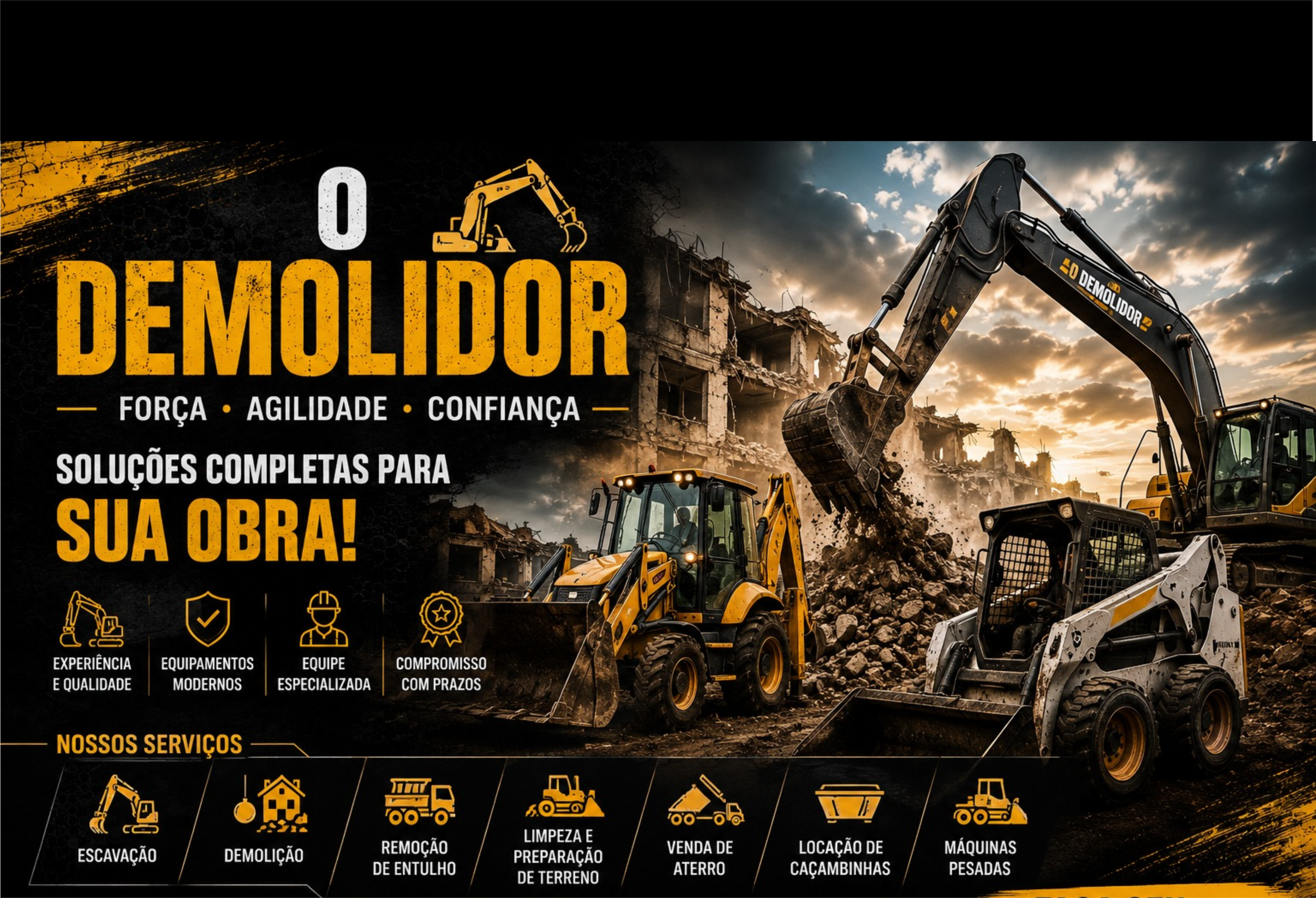 Anúncio caçambinha de entulho 4m³ O Demolidor
