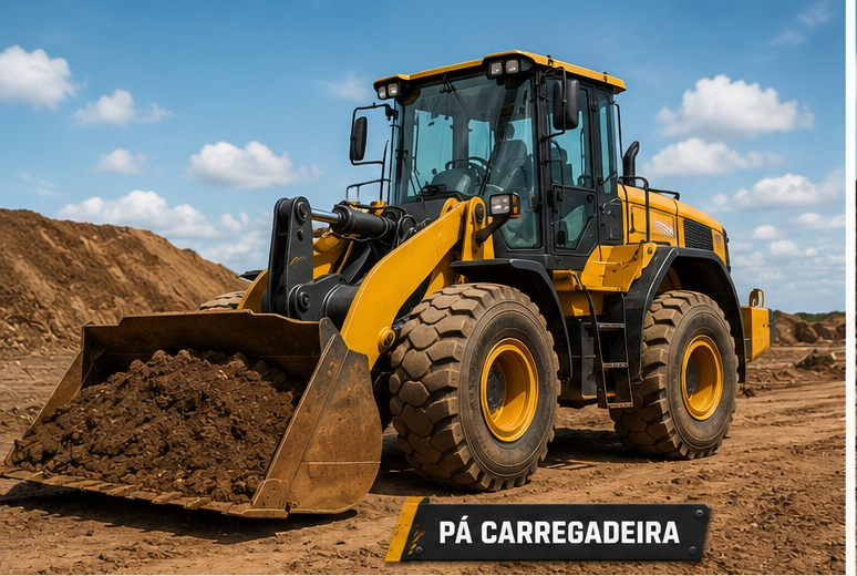 Pá carregadeira para carga e transporte